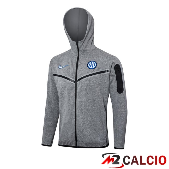 Felpa Con Cappuccio Inter Milan Grigio 2024/2025