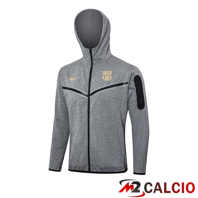 Felpa Con Cappuccio FC Barcellona Grigio 2024/2025