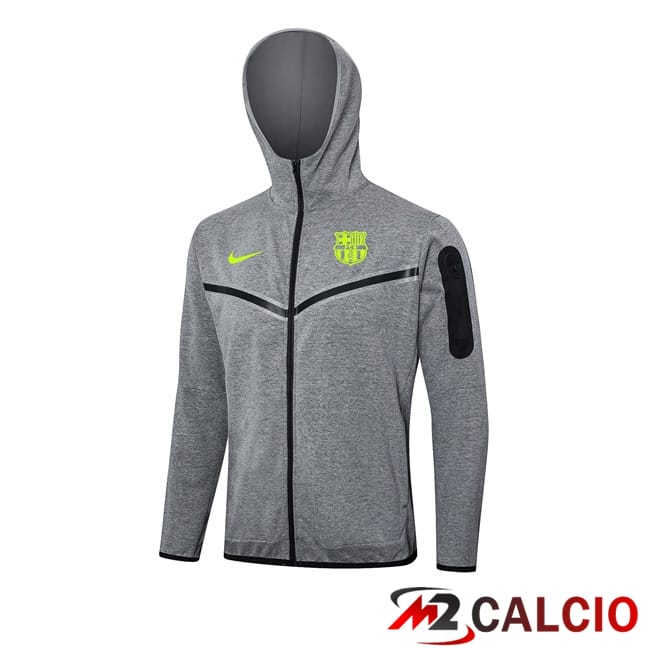 Felpa Con Cappuccio FC Barcellona Grigio 2024/2025