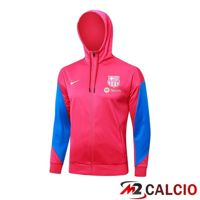 Felpa Con Cappuccio FC Barcellona Rosso 2024/2025