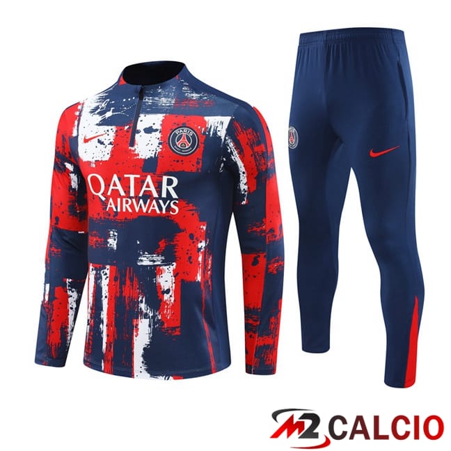 Insieme Tuta Calcio Paris PSG Rosso Blu 2024/2025