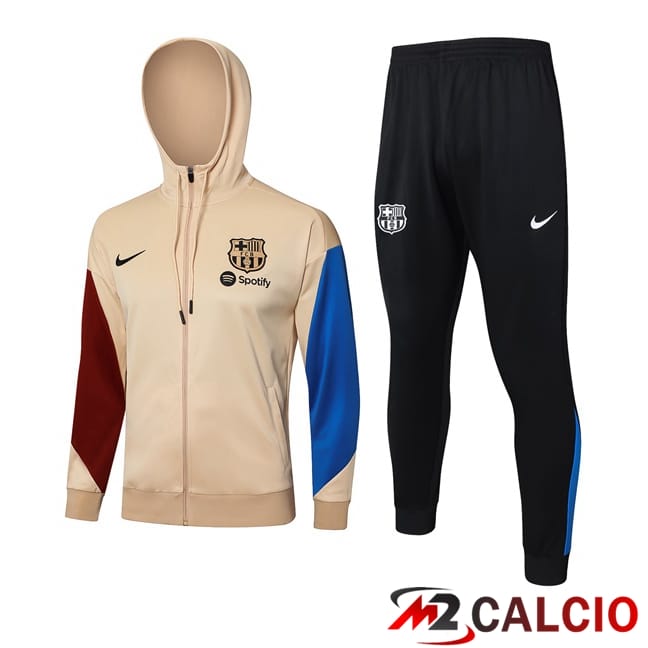 Tuta Calcio - Felpa Con Cappuccio FC Barcellona Giallo 2024/2025