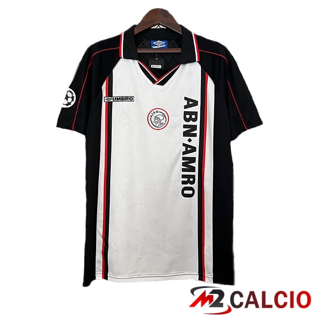 Maglie Calcio AFC Ajax Retro Seconda Bianco Nero 1998-1999