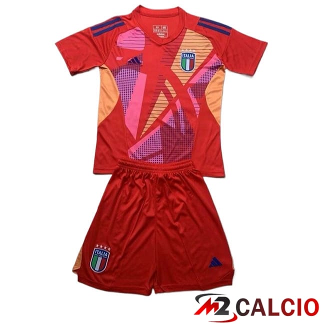 Maglie Calcio Italia Bambino Portiere Rosso 2024/2025
