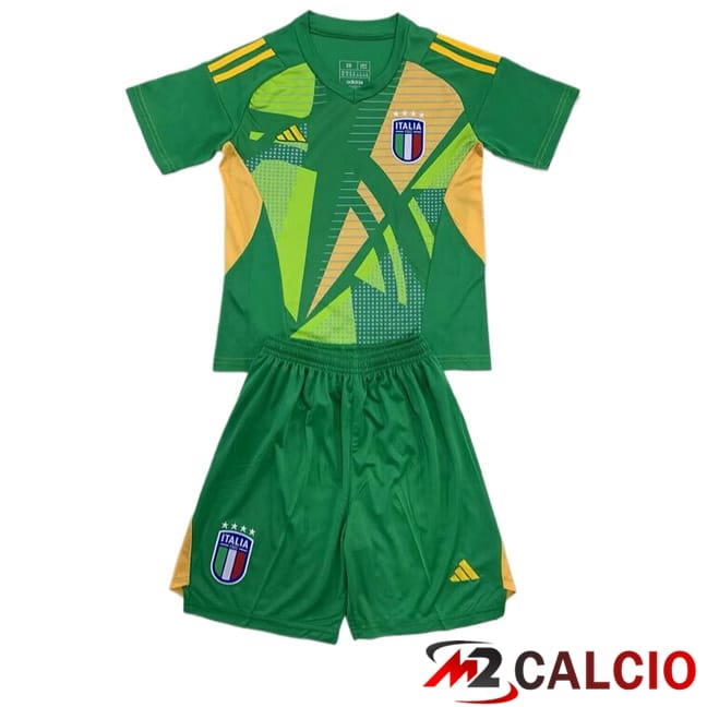 Maglie Calcio Italia Bambino Portiere Verde 2024/2025