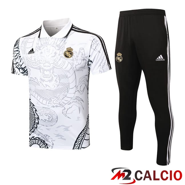 Insieme Polo Real Madrid + Pantaloni Bianco 2024/2025