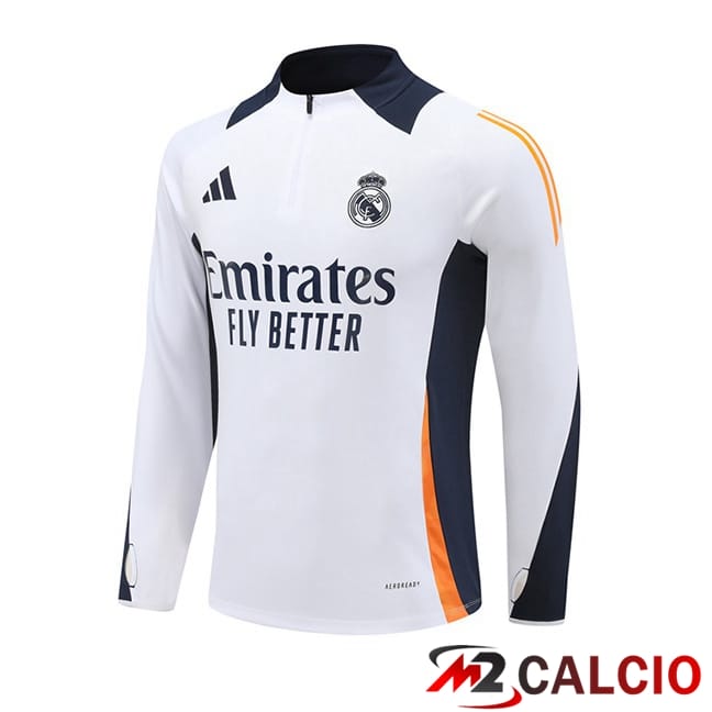 Felpa Allenamento Real Madrid Bianco 2024/2025