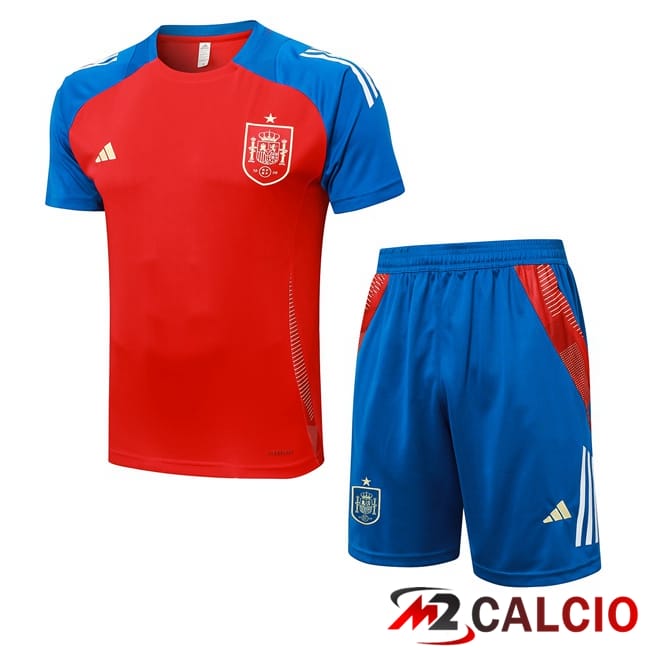 Insieme T Shirt Allenamento Spagna + Pantaloncini Rosso 2024/2025
