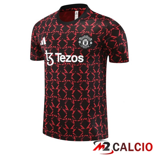 T Shirt Allenamento Manchester United Nero Rosso 2024/2025