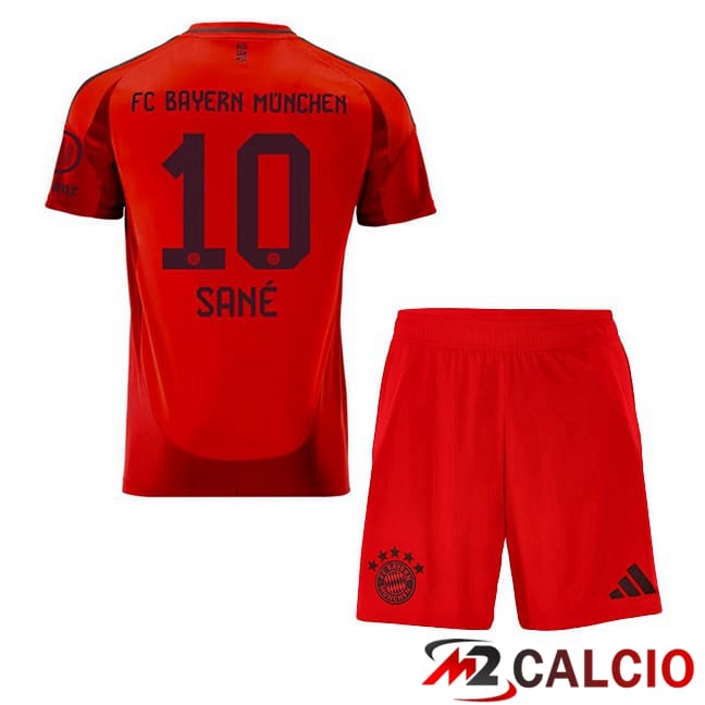 Maglie Calcio Bayern Monaco (Sané 10) Bambino Prima Rosso 2024/2025