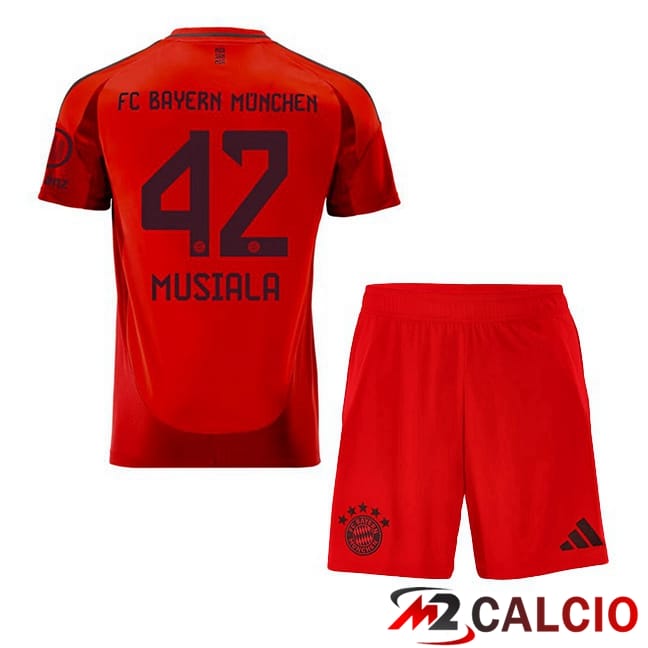 Maglie Calcio Bayern Monaco (Musiala 42) Bambino Prima Rosso 2024/2025