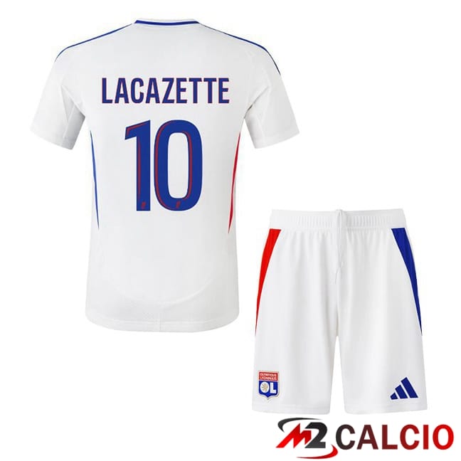 Maglie Calcio Lione OL (LACAZETTE 10) Bambino Prima Bianco 2024/2025