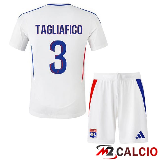 Maglie Calcio Lione OL (TAGLIAFICO 3) Bambino Prima Bianco 2024/2025