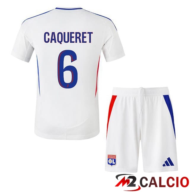 Maglie Calcio Lione OL (CAQUERET 6) Bambino Prima Bianco 2024/2025