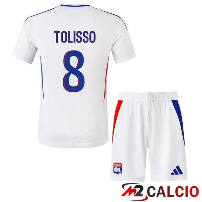 Maglie Calcio Lione OL (TOLISSO 8) Bambino Prima Bianco 2024/2025