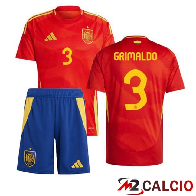 Maglia Nazionale Spagna (GRIMALDO 3) Bambino Prima Rosso 2024/2025