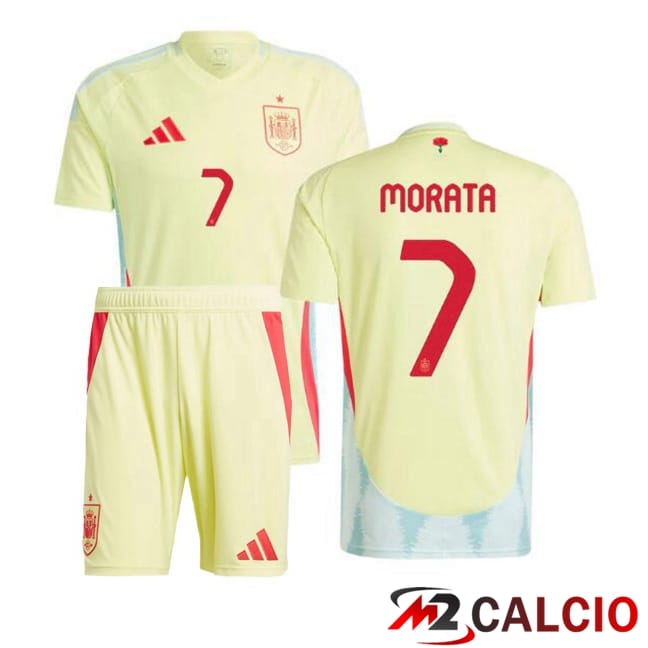 Maglia Nazionale Spagna (MORATA 7) Bambino Seconda Giallo 2024/2025