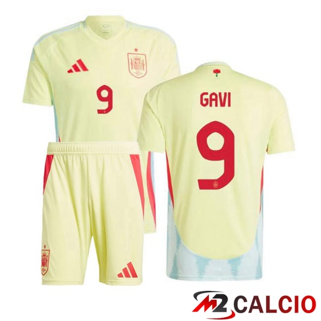 Maglia Nazionale Spagna (GAVI 9) Bambino Seconda Giallo 2024/2025