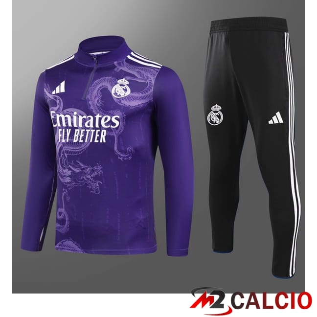 Insieme Tuta Calcio Real Madrid Bambino Viola 2024/2025