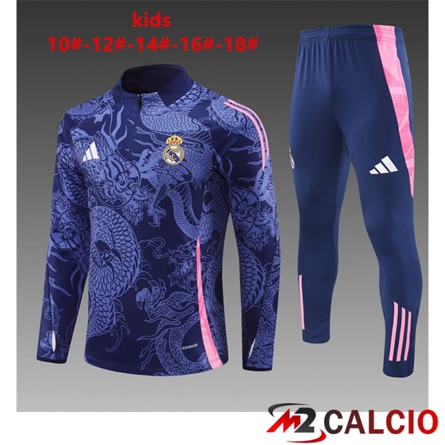 Insieme Tuta Calcio Real Madrid Bambino Blu Reale 2024/2025
