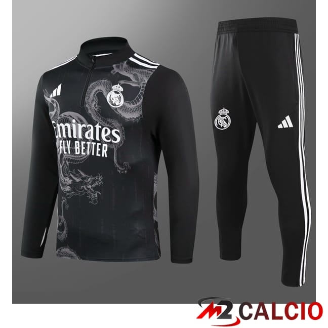 Insieme Tuta Calcio Real Madrid Bambino Nero 2024/2025