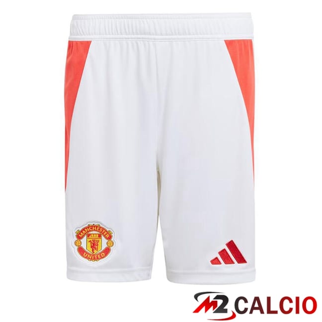 Pantaloncini Calcio Manchester United Prima Bianco 2024/2025