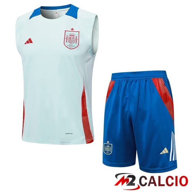 Canotta Allenamento Spagna + Pantaloncini Blu 2024/2025