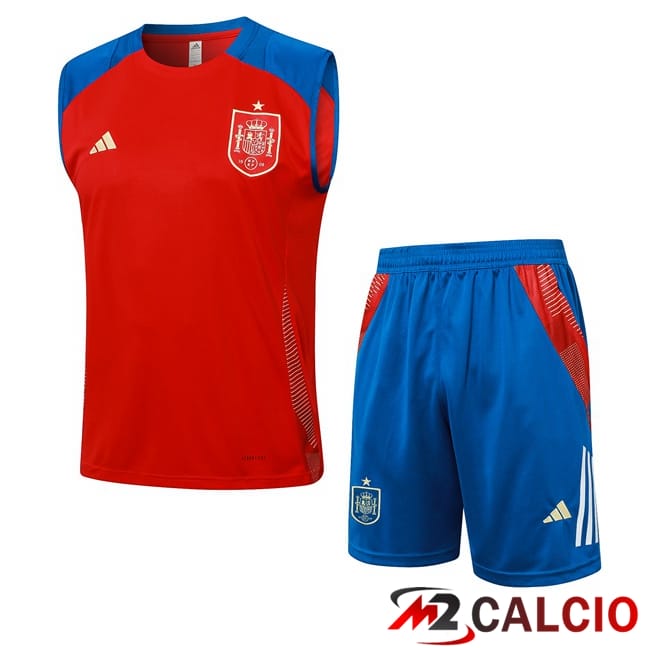 Canotta Allenamento Spagna + Pantaloncini Rosso 2024/2025