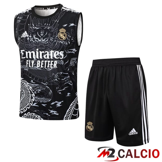 Canotta Allenamento Real Madrid + Pantaloncini Nero 2024/2025
