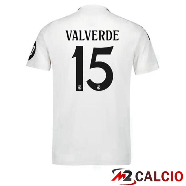 Maglie Calcio Real Madrid (Valverde 15) Prima Bianco 2024/2025