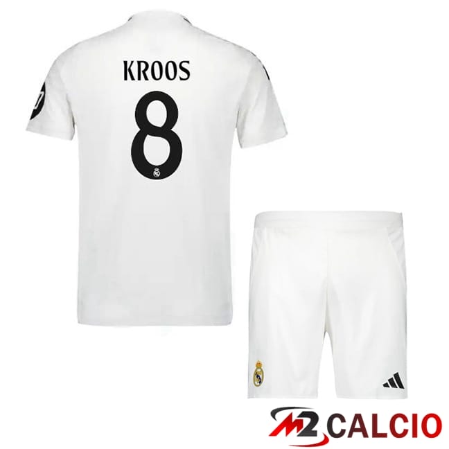 Maglie Calcio Real Madrid (Kroos 8) Bambino Prima Bianco 2024/2025