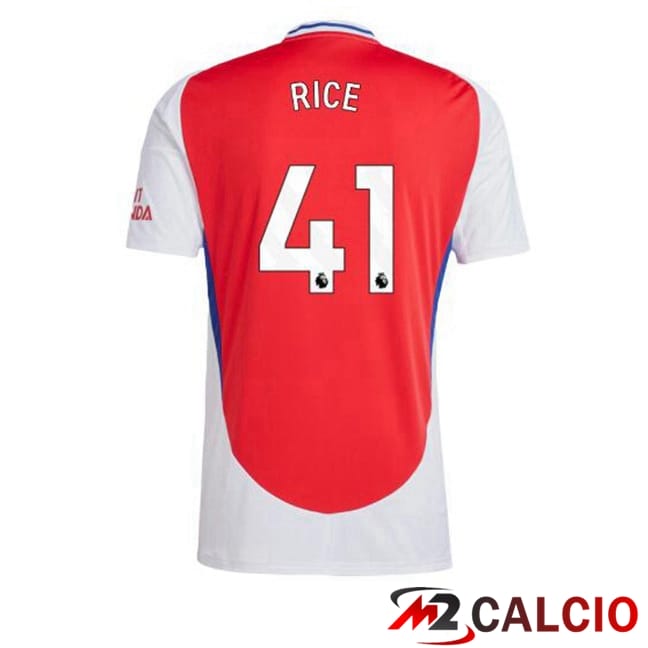 Maglie Calcio Arsenal (RICE 41) Prima Rosso Bianco 2024/2025