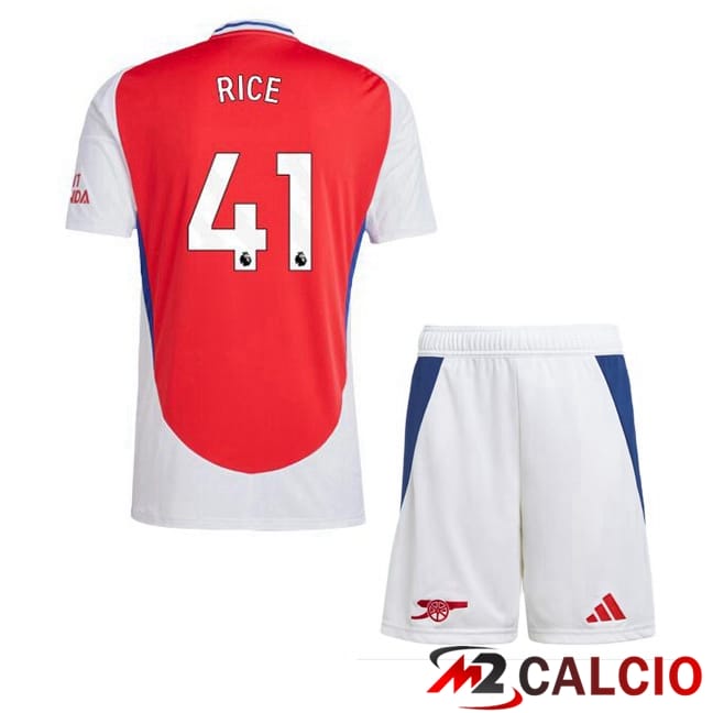 Maglie Calcio Arsenal (RICE 41) Bambino Prima Rosso Bianco 2024/2025