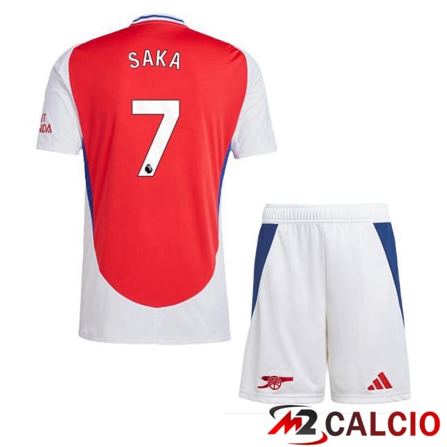 Maglie Calcio Arsenal (SAKA 7) Bambino Prima Rosso Bianco 2024/2025
