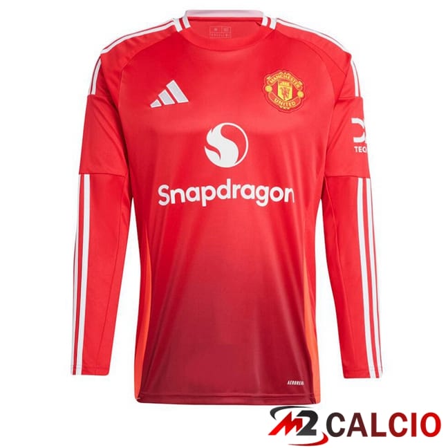 Maglie Calcio Manchester United Prima Manica Lunga Rosso 2024/2025