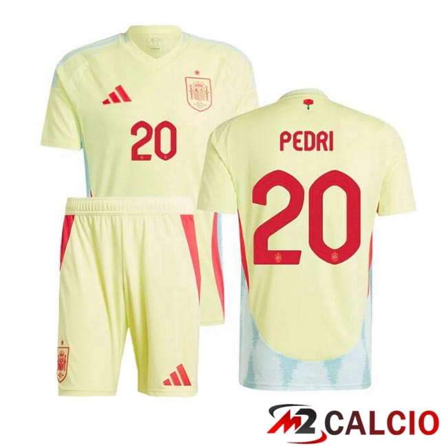 Maglia Nazionale Spagna (PEDRI 20) Bambino Seconda Giallo UEFA Euro 2024