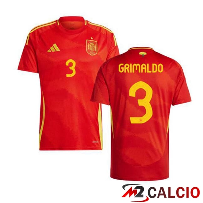 Maglia Nazionale Spagna (GRIMALDO 3) Prima Rosso UEFA Euro 2024