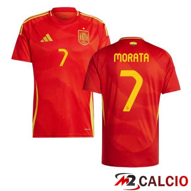 Maglia Nazionale Spagna (MORATA 7) Prima Rosso UEFA Euro 2024