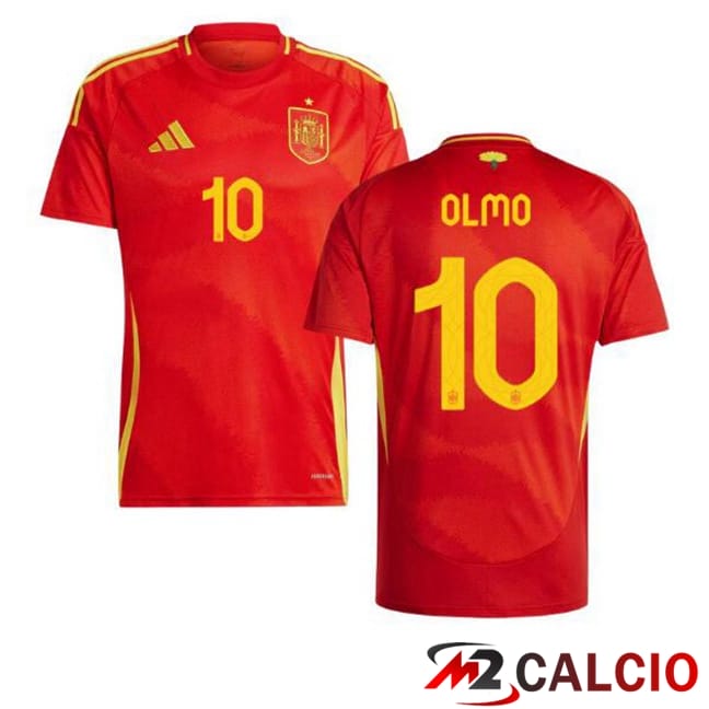 Maglia Nazionale Spagna (OLMO 10) Prima Rosso UEFA Euro 2024