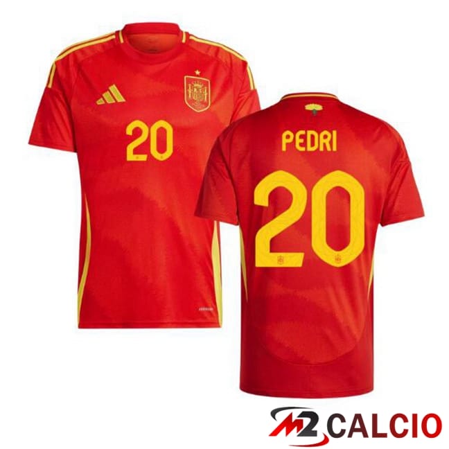 Maglia Nazionale Spagna (PEDRI 20) Prima Rosso UEFA Euro 2024