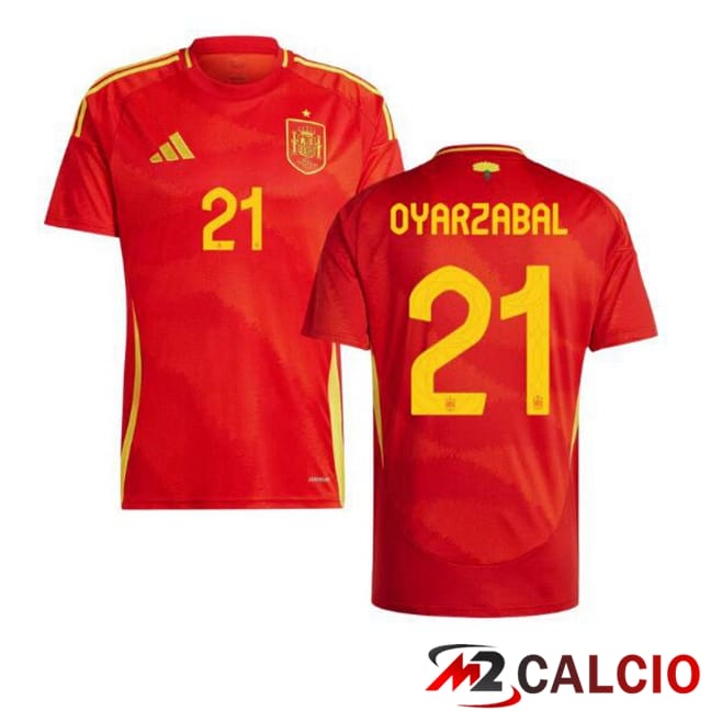 Maglia Nazionale Spagna (OYARZABAL 21) Prima Rosso UEFA Euro 2024