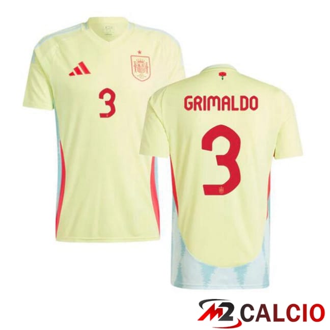 Maglia Nazionale Spagna (GRIMALDO 3) Seconda Giallo UEFA Euro 2024