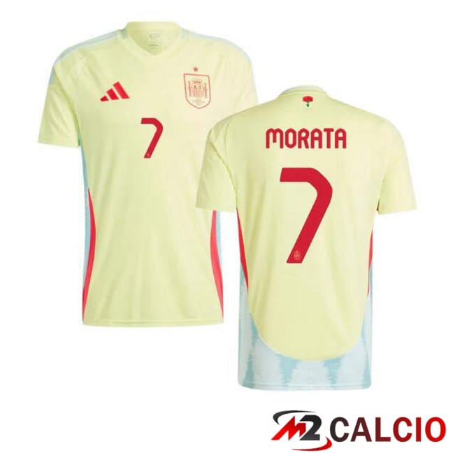 Maglia Nazionale Spagna (MORATA 7) Seconda Giallo UEFA Euro 2024