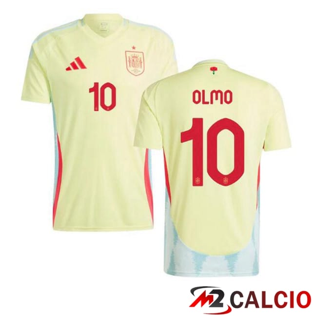 Maglia Nazionale Spagna (OLMO 10) Seconda Giallo UEFA Euro 2024