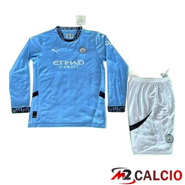 Maglie Calcio Manchester City Bambino Prima Manica Lunga 2024/2025