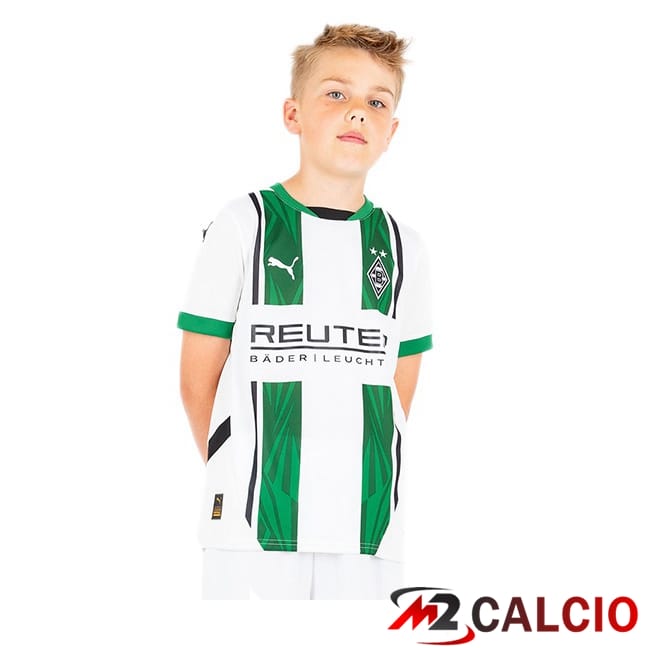 Maglie Calcio Monchengladbach Bambino Prima Bianco 2024/2025