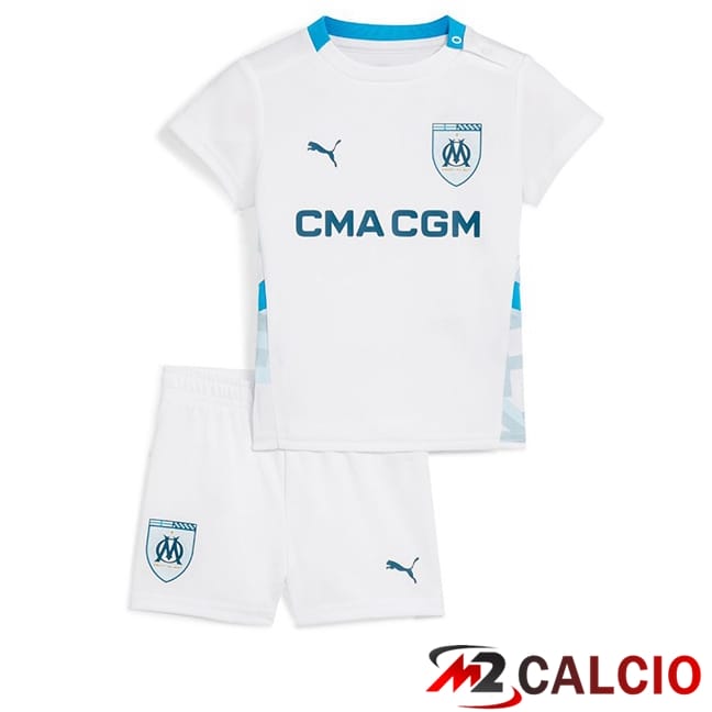 Maglie Calcio Marsiglia OM Bambino Prima Bianco 2024/2025