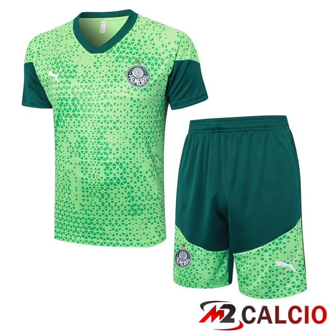 Insieme T Shirt Allenamento Palmeiras + Pantaloncini Verde 2024/2025