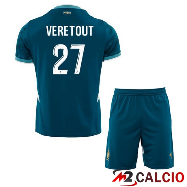 Maglie Calcio Marsiglia OM (VERETOUT 27) Bambino Seconda Blu 2024/2025