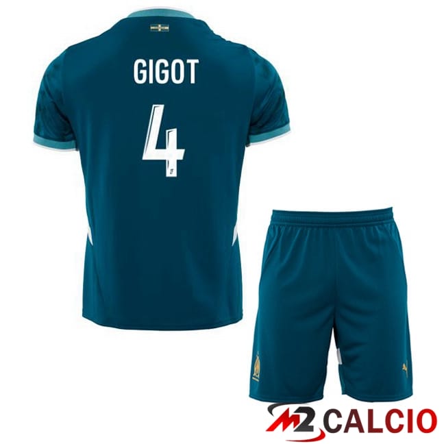 Maglie Calcio Marsiglia OM (GIGOT 4) Bambino Seconda Blu 2024/2025